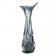 Vase Sekacz Modernisme, verre froissé, Huta Wołomin, Pologne, années 1980