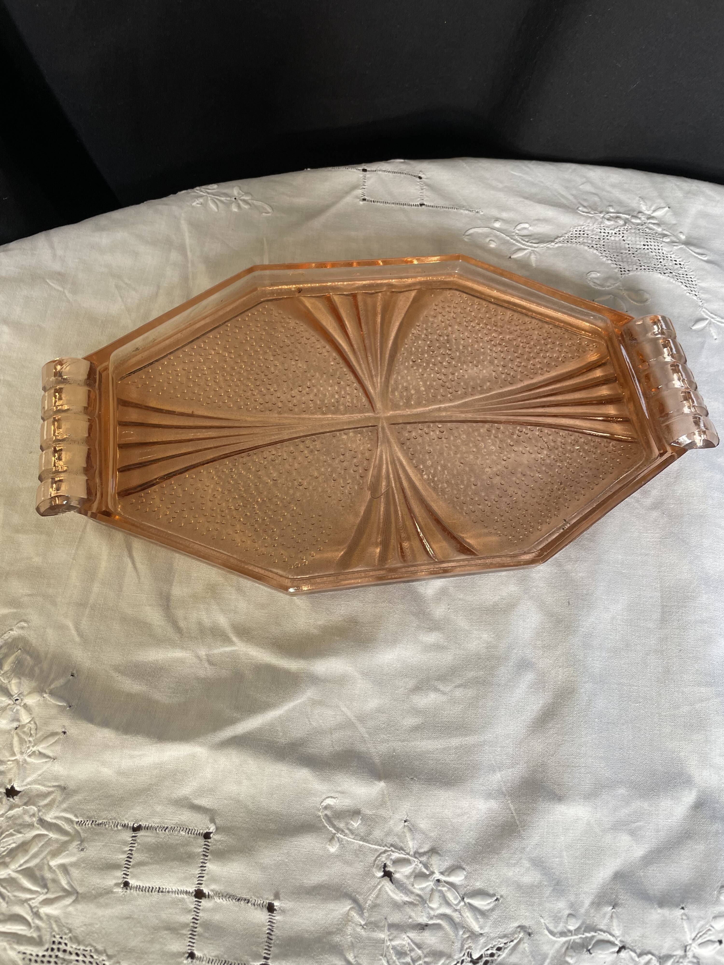 Vintage orange glass tray from the 60s