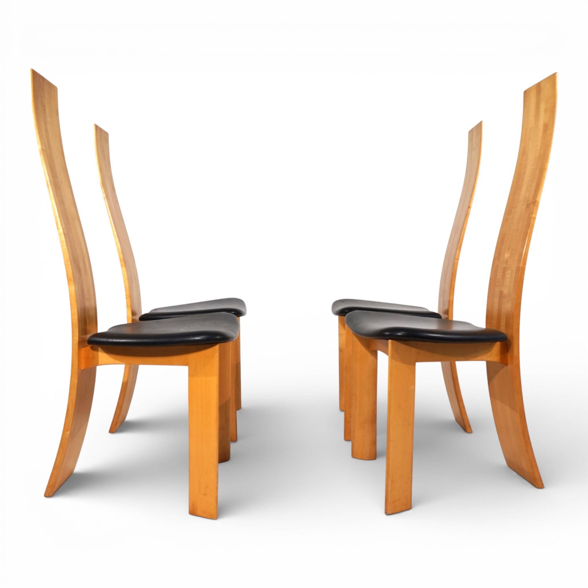 Tranekaer set of 4 Iris dining chairs by Bob van den Berghe, 1980