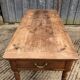 Antique cherry farmhouse table with 2 drawers and 1 pull-out