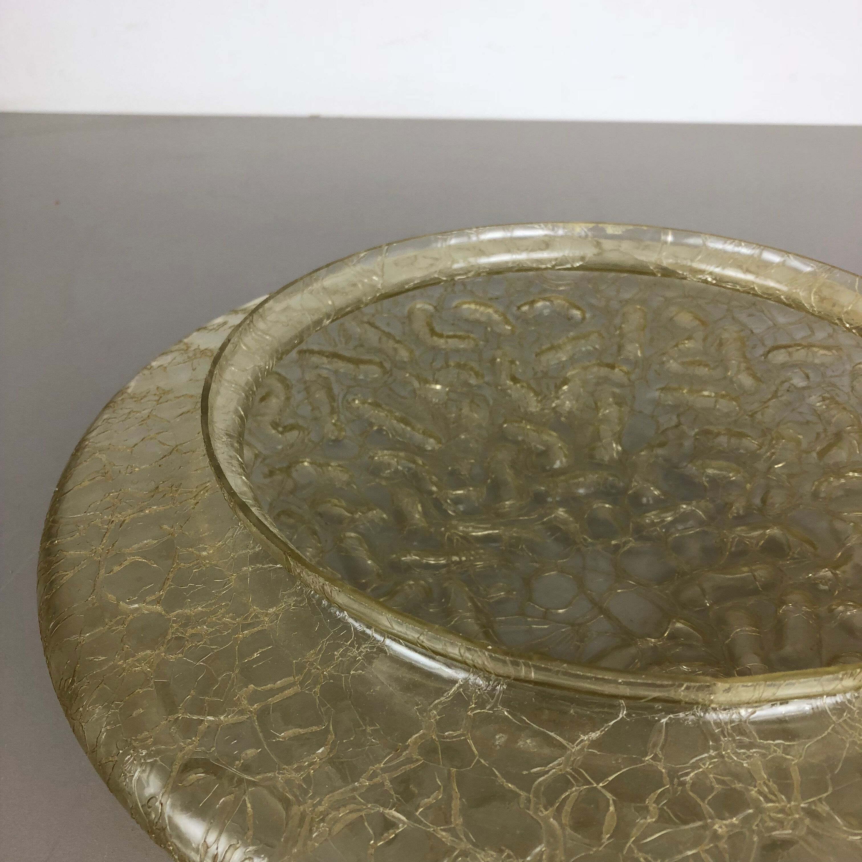 Modernist glass and metal ceiling light by Doria Lights, 1970s, Germany