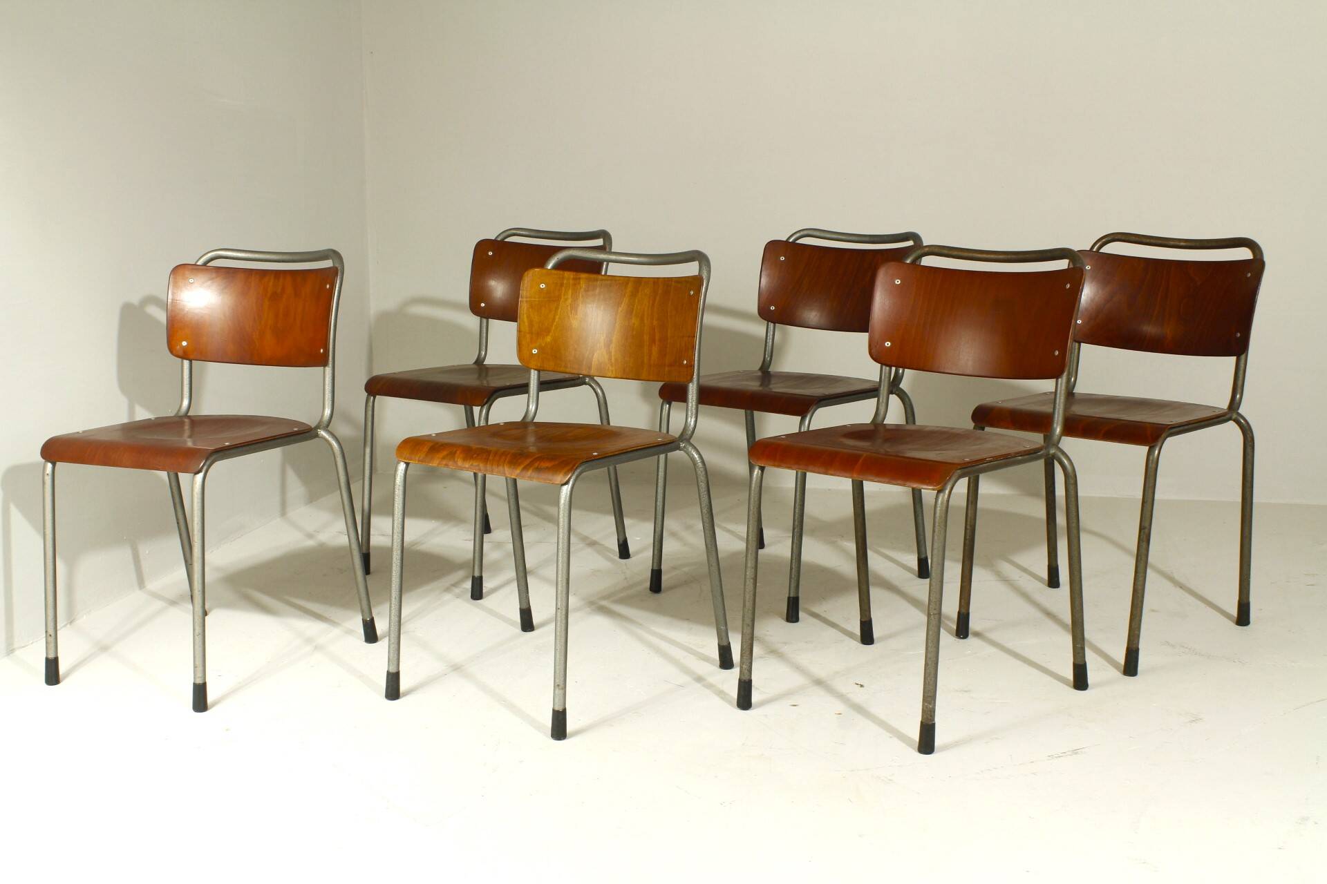 Set of 6 Vintage Gispen 106 Chairs TU Delft by W. H. Gispen, 1950s
