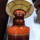 Lampadaire vintage 70 orange et marron style Fat Lava