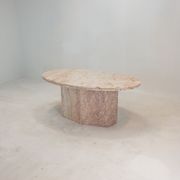 Italian marble oval coffee table, 1970's