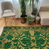 Romanian carpet green and yellow made by hand in wool