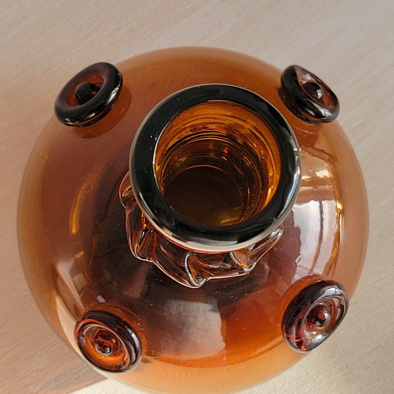 Brown blown glass decanter