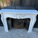 Louis XV style fireplace in Carrara marble and cast iron fireplace