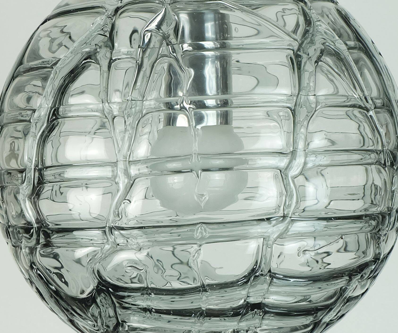 No. 2 of 2 - elegant doria pendant lamp clear and smoke grey 60s 70s