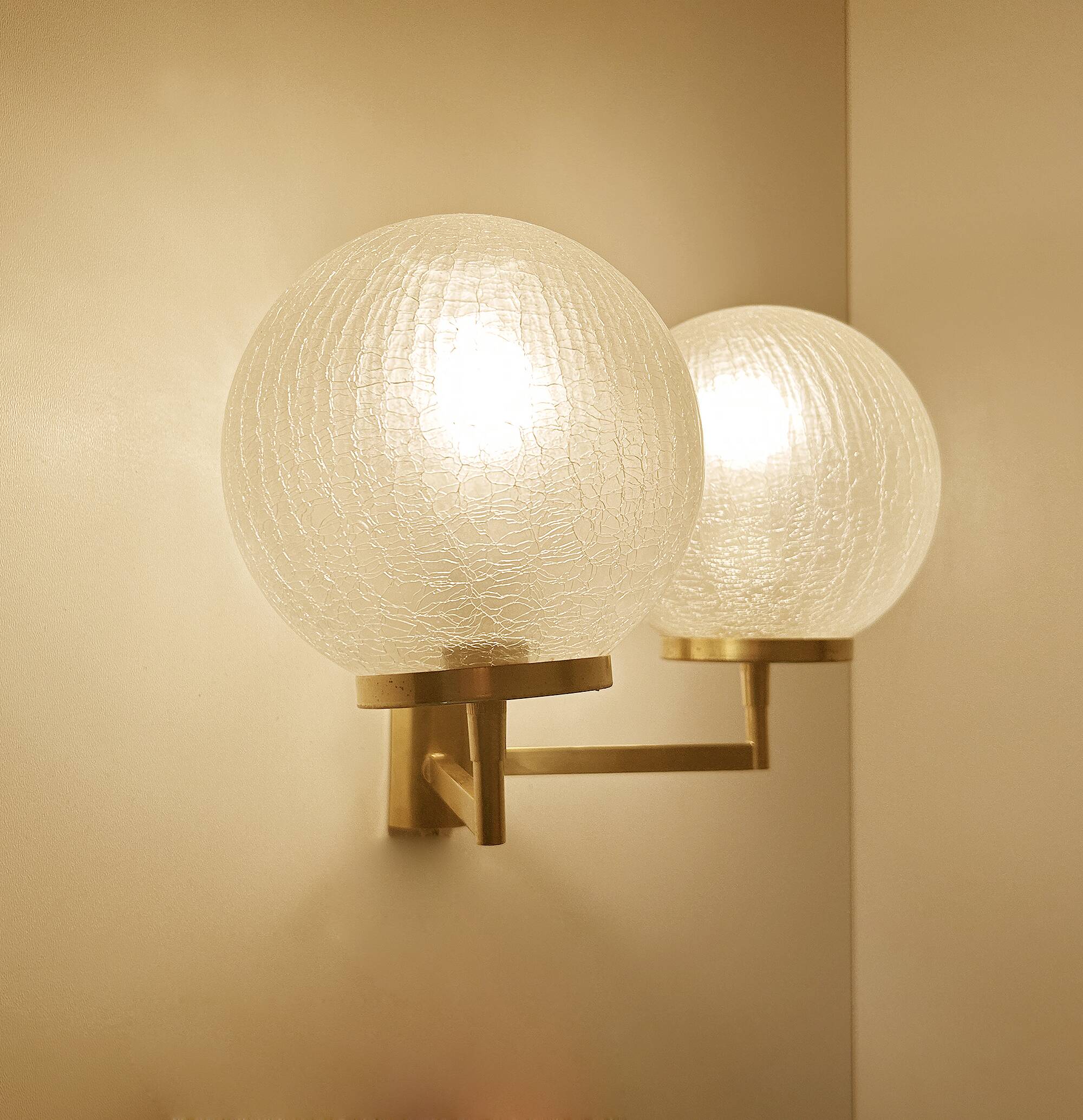 Pair Vintage Bubble Glass Wall Lights