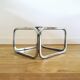 70 sofa end in smoked glass and aluminum base