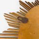 Sun mirror with starry frame wood and wicker 70s
