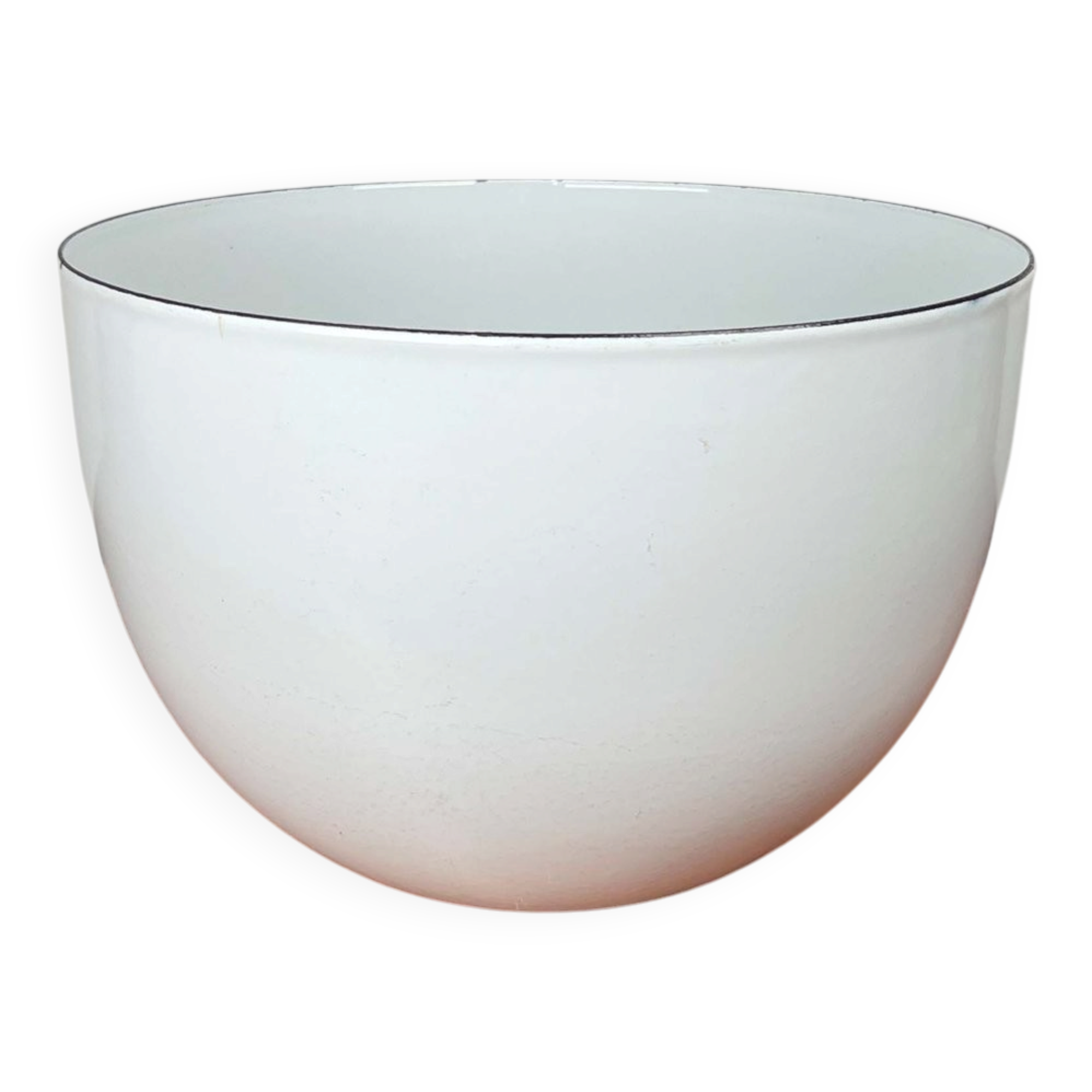 Mid-Century Modern Danish Large White Enamel Bowl, 1960s