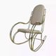 60s rocking chair in brass and ecru imitation leather
