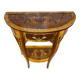 Console demi-lune Louis XV en marqueterie, style italien