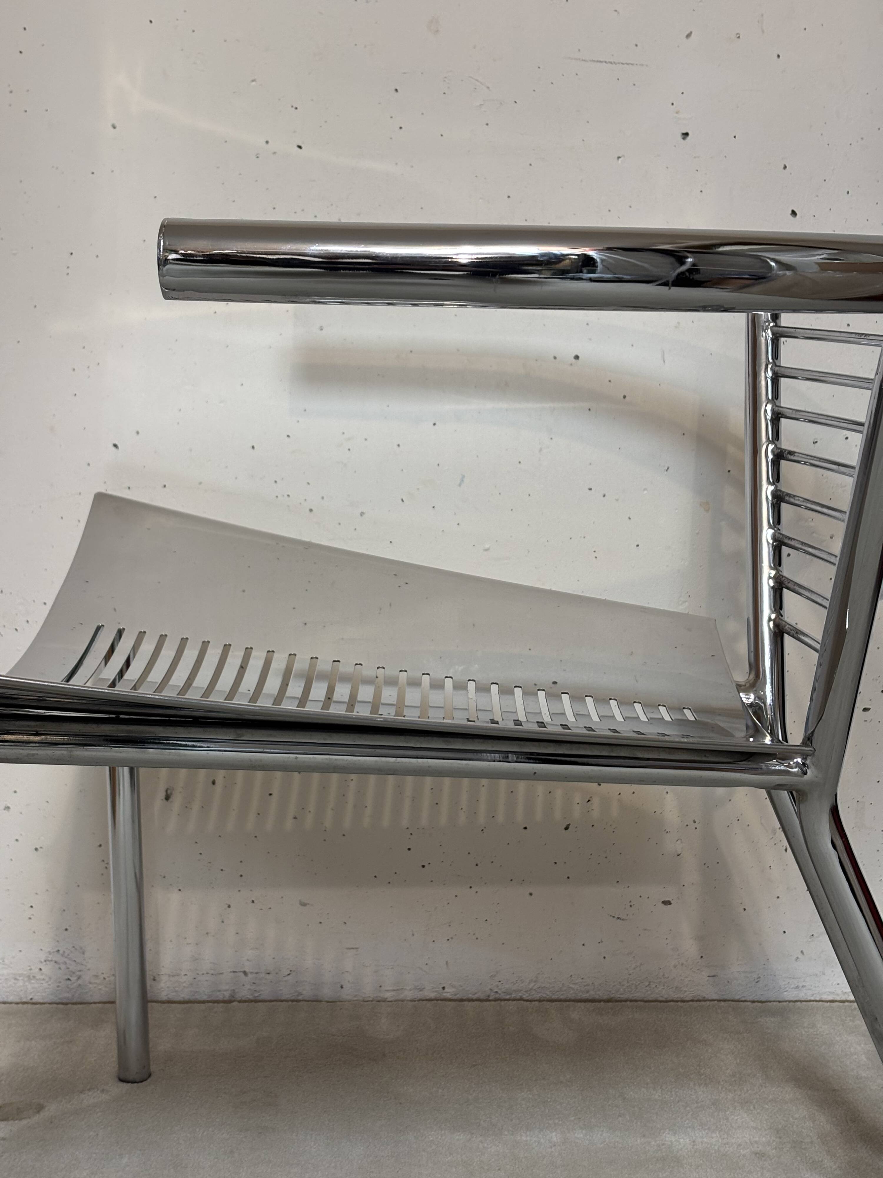Fauteuil métal chromé, Ronald-Cecil Sportes, 1980