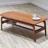 Arne Hovmand-Olsen coffee table with a rattan rack