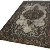 Hand-Knotted Vintage Turkish 1980s 175 cm x 302 cm Grey Rug
