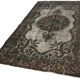 Tapis turc vintage noué à la main des années 1980 175 cm x 302 cm gris