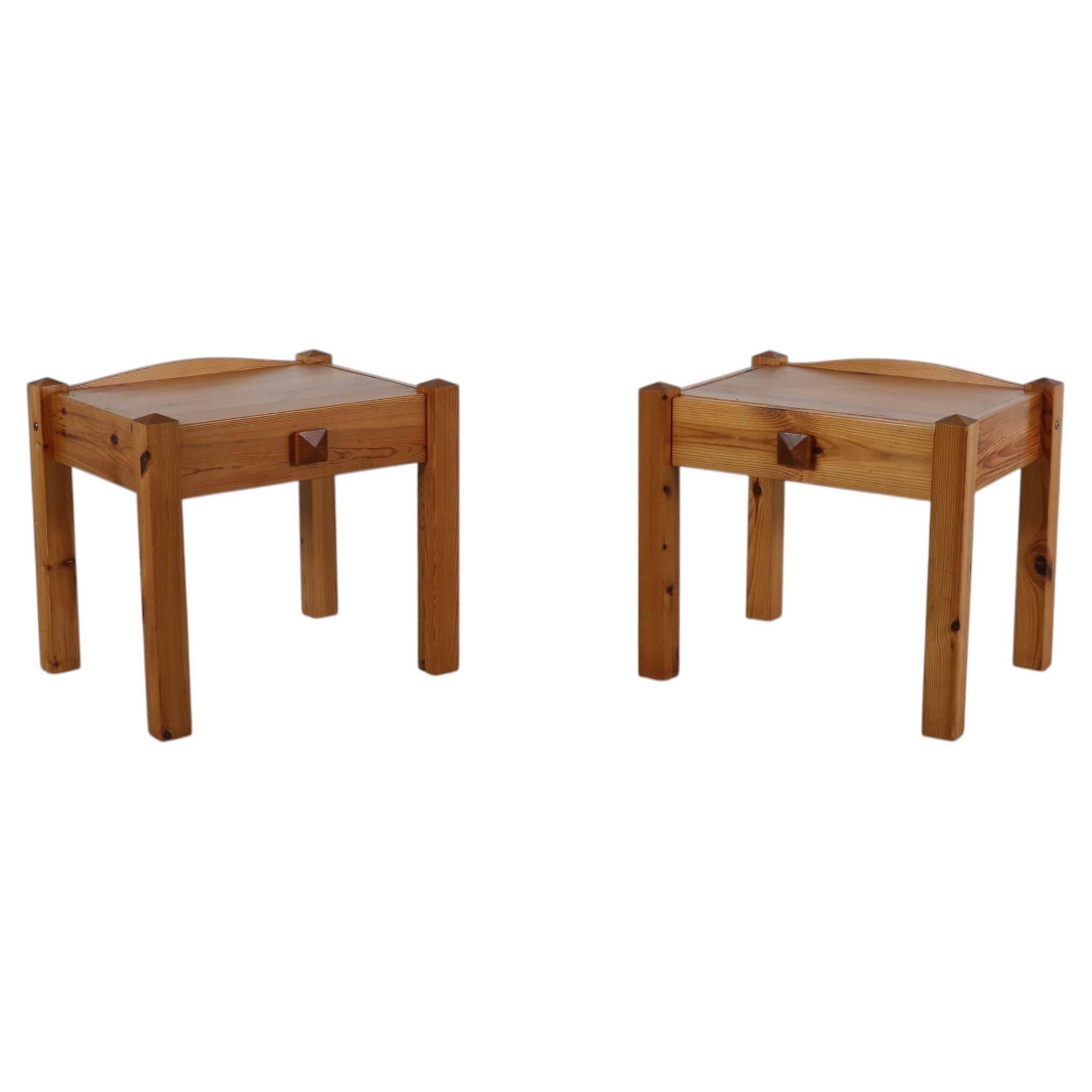 Danish Wall Hanging Bedside Tables in Pine, 1970s/80s, Set of 2