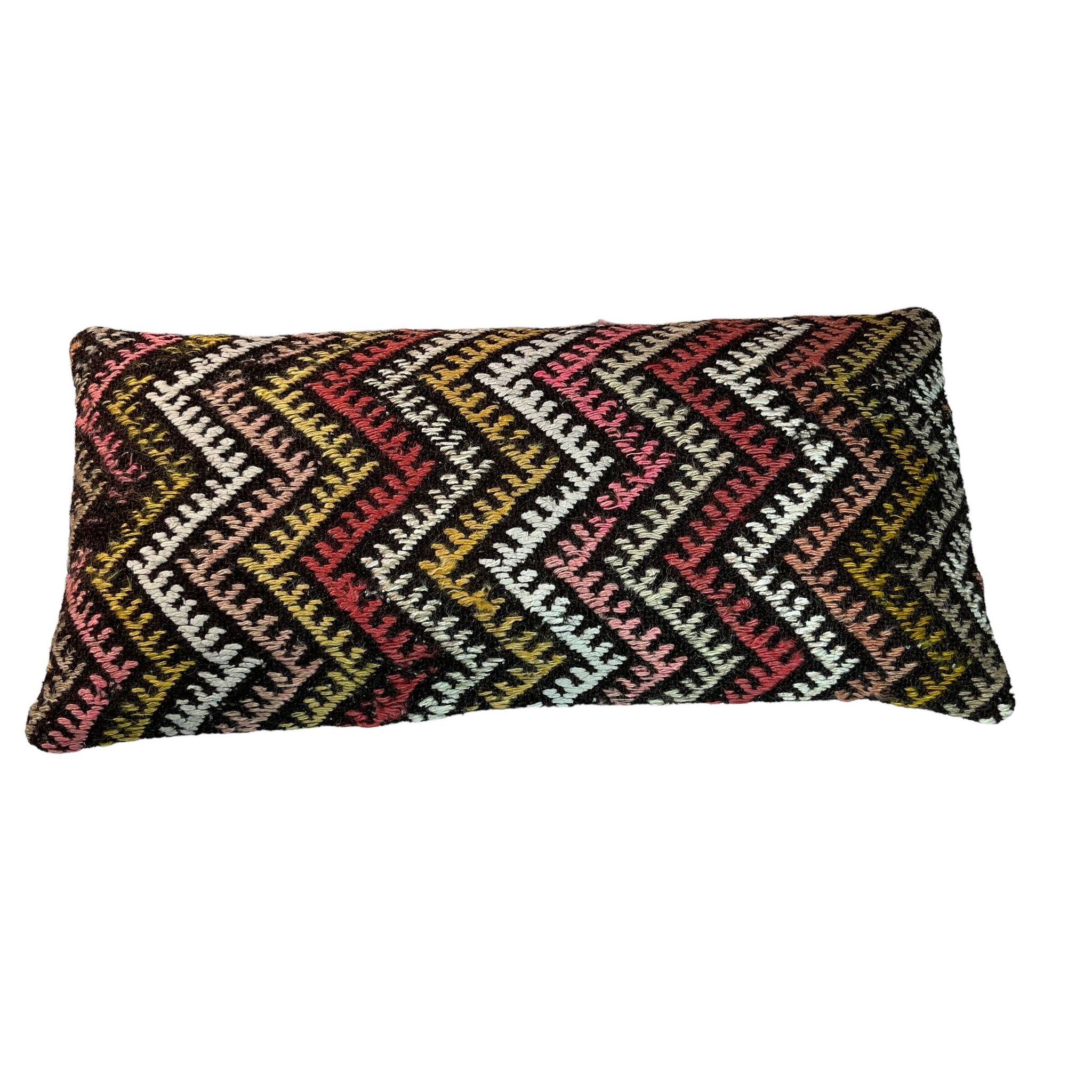 Housse de coussin kilim turc vintage, 30 x 60 cm