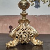 Bougeoir ancien en bronze et laiton époque XIX éme.