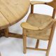 Set vintage dining table and dining chairs pine wood papercord