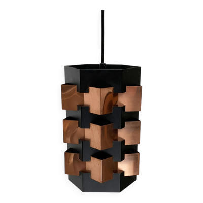Suspension danoise en cuivre de milieu de siècle par Lyfa, années 1960