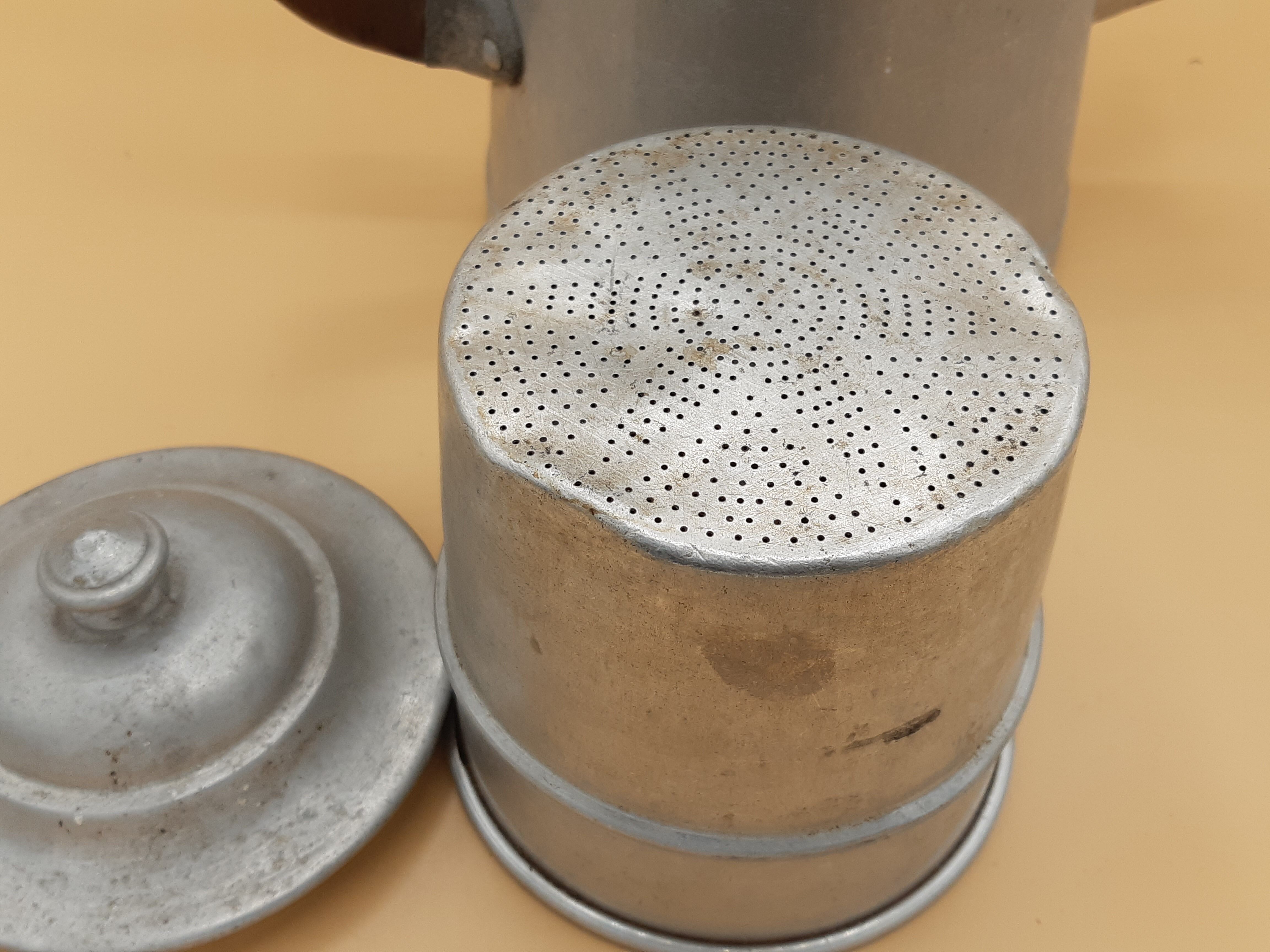 Antique aluminum coffee maker