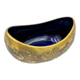 Crystal and copper shuttle cup Léon Ledru Val Saint Lambert