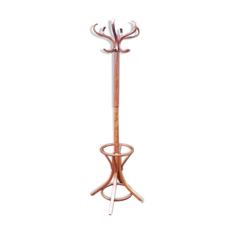 Perroquet Baumann années 50 porte manteau vintage bois courbé