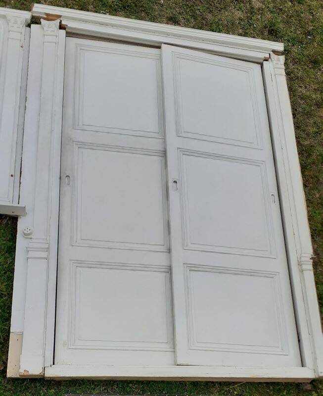 19th century woodwork 2x2 Louis Philippe mirror doors H2.46m L4.5m