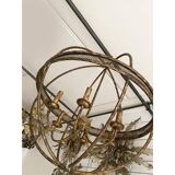 Contemporary Gold-Leaf and Clay Sphere Chandelier