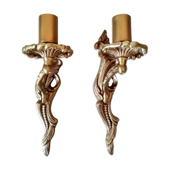 Pair of 19th-style Louis XV wall sconces