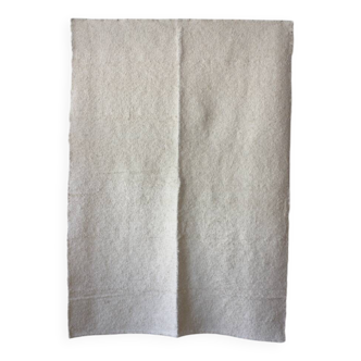 White recycled cotton rug - Hand-woven - 140 x 200 cm