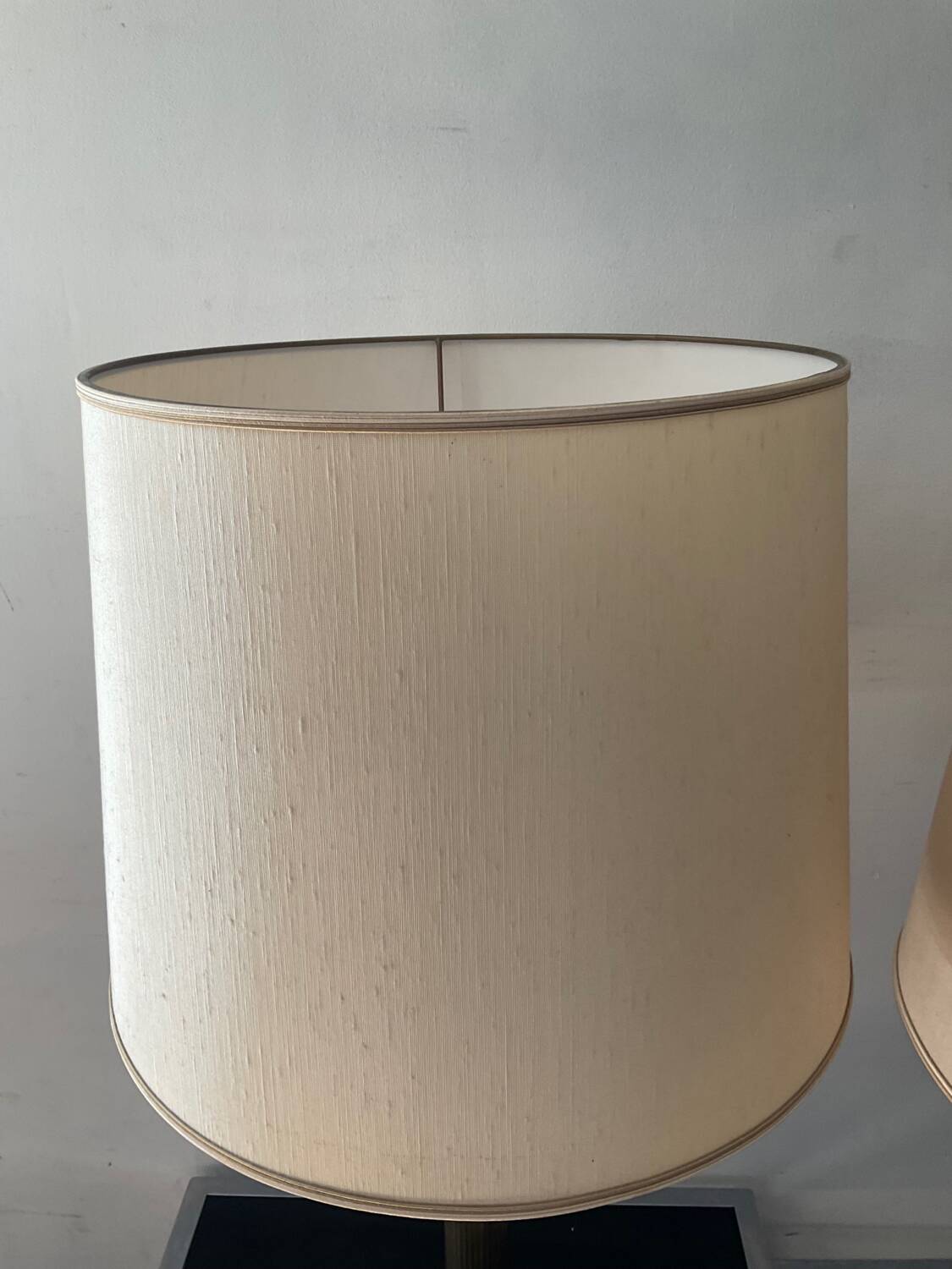 Pair of Empire style brass lamps