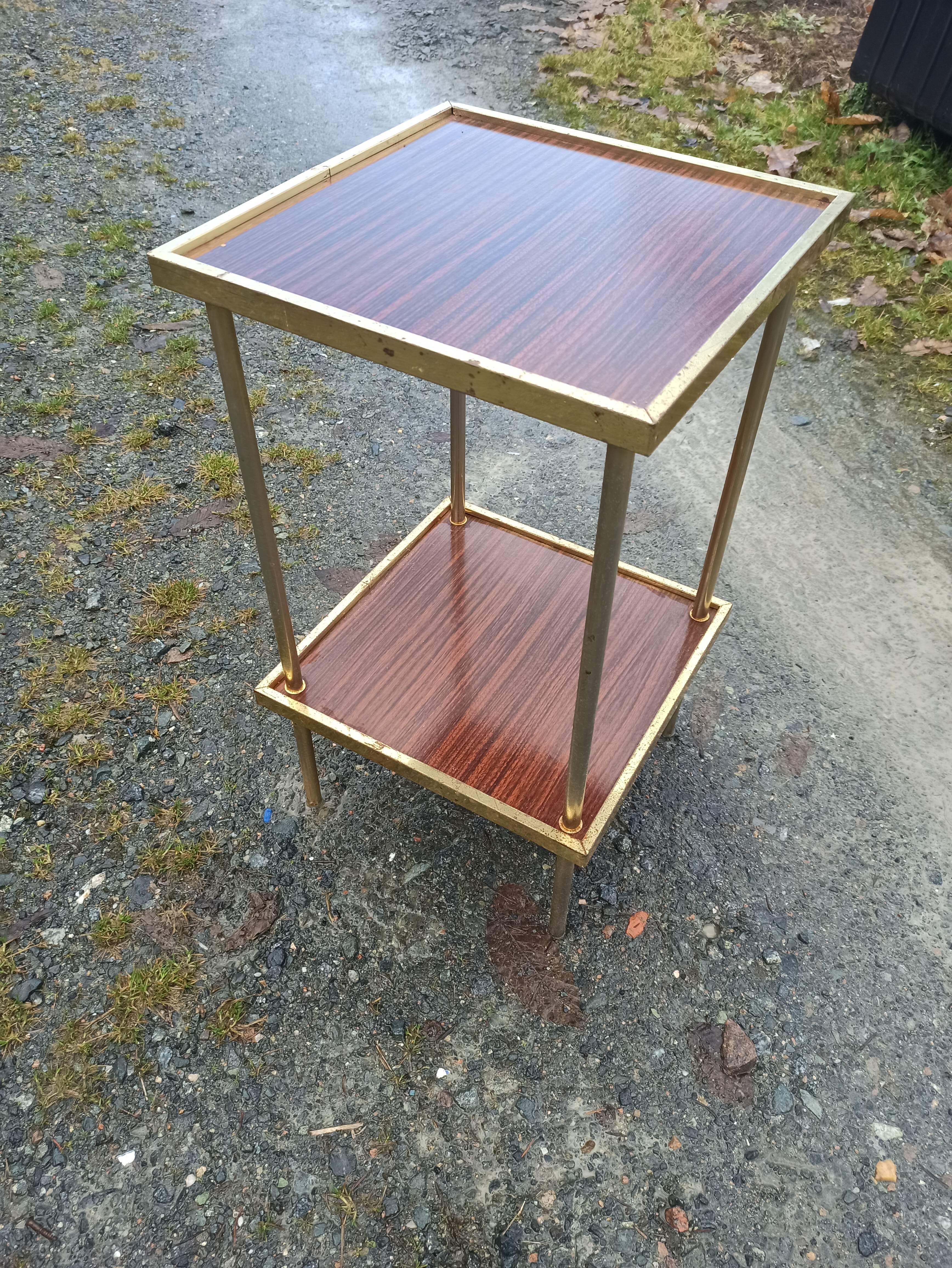 Gold chrome formica shelf harness