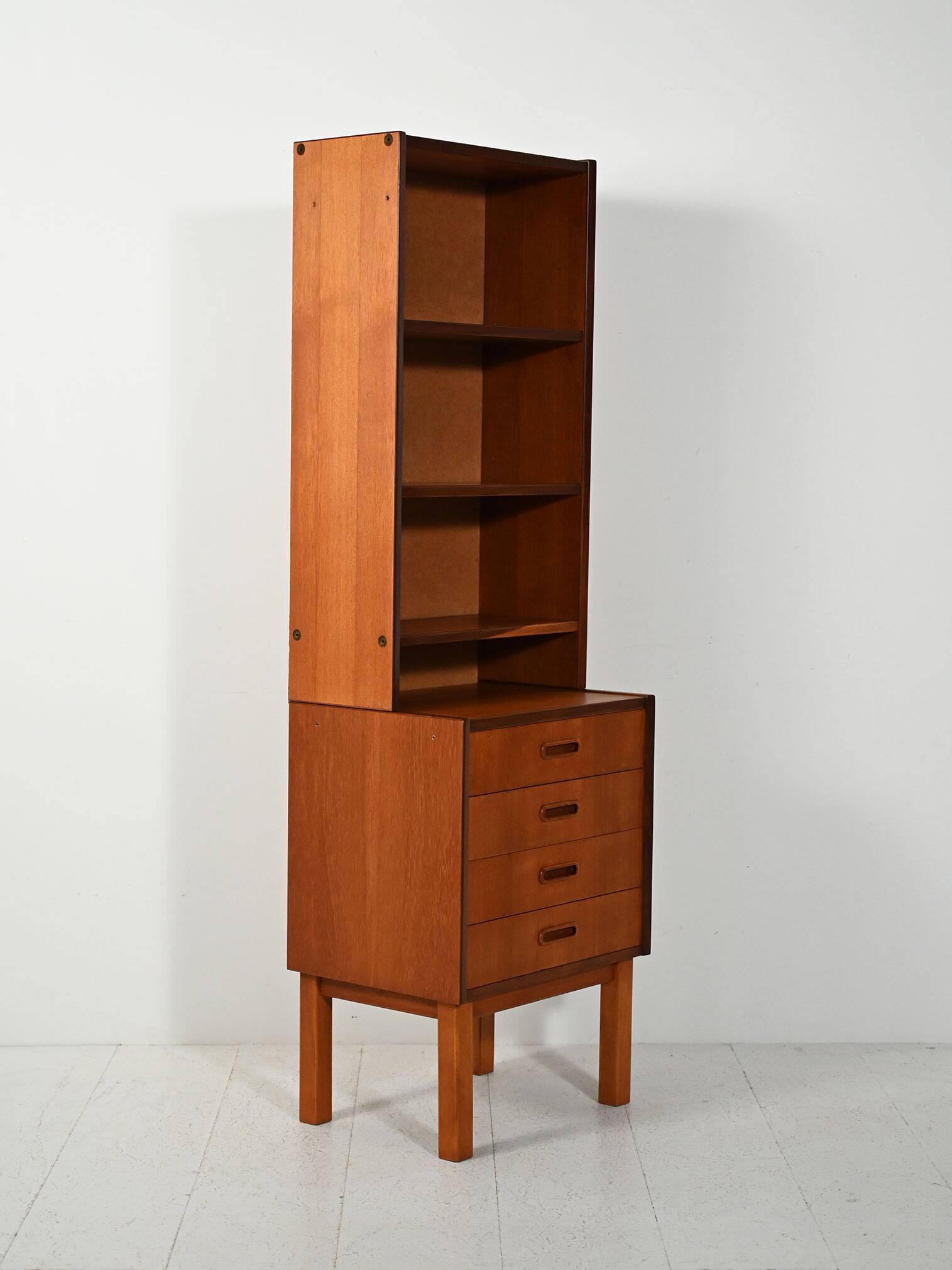 Small Scandinavian teak bookcase, 1960s