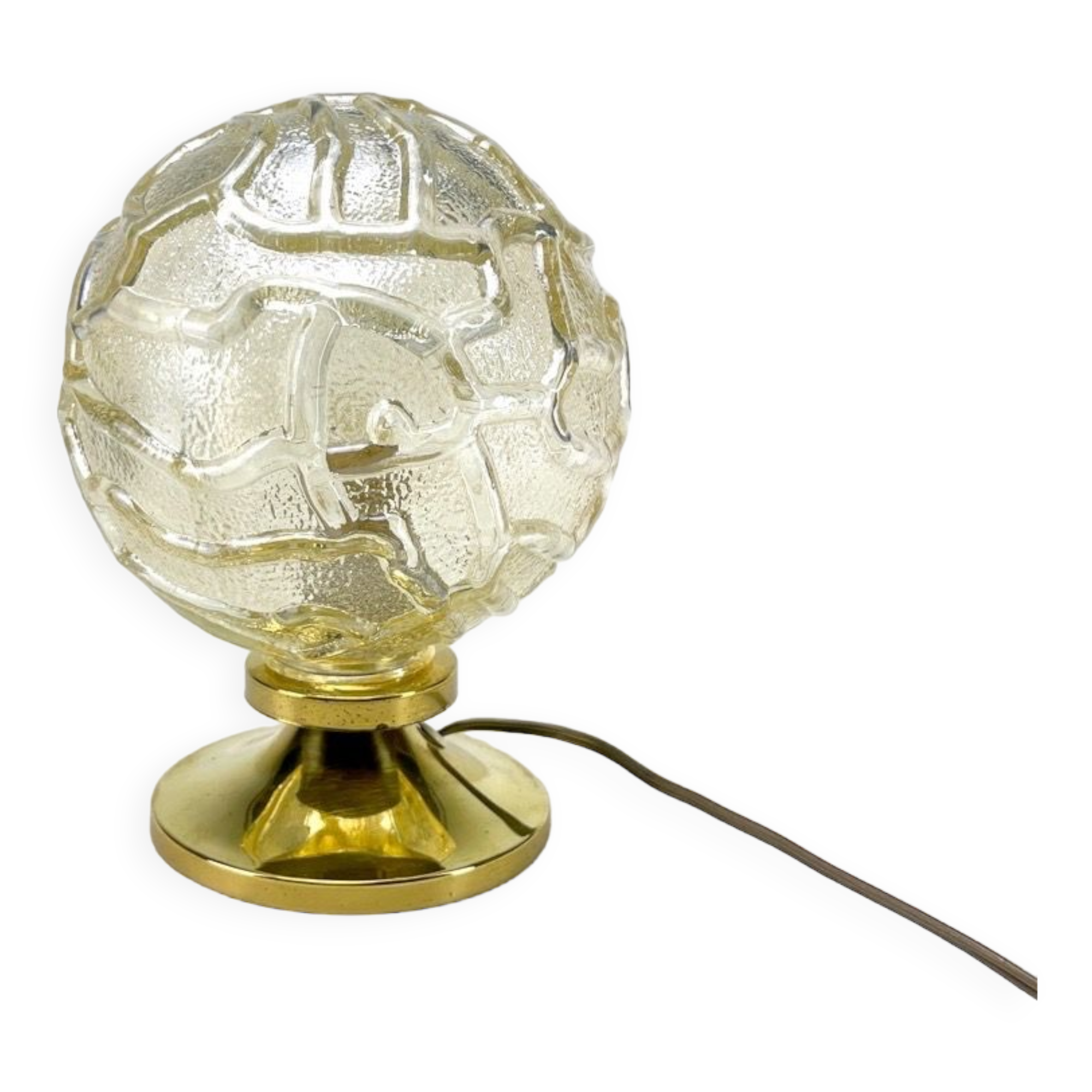 Glass and brass globe lamp Wortmann & Filz 60s