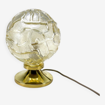Glass and brass globe lamp Wortmann & Filz 60s