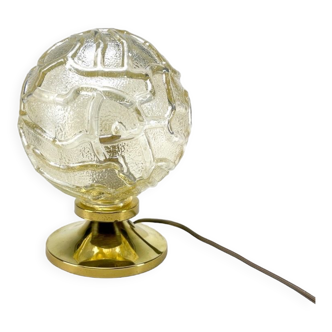 Glass and brass globe lamp Wortmann & Filz 60s