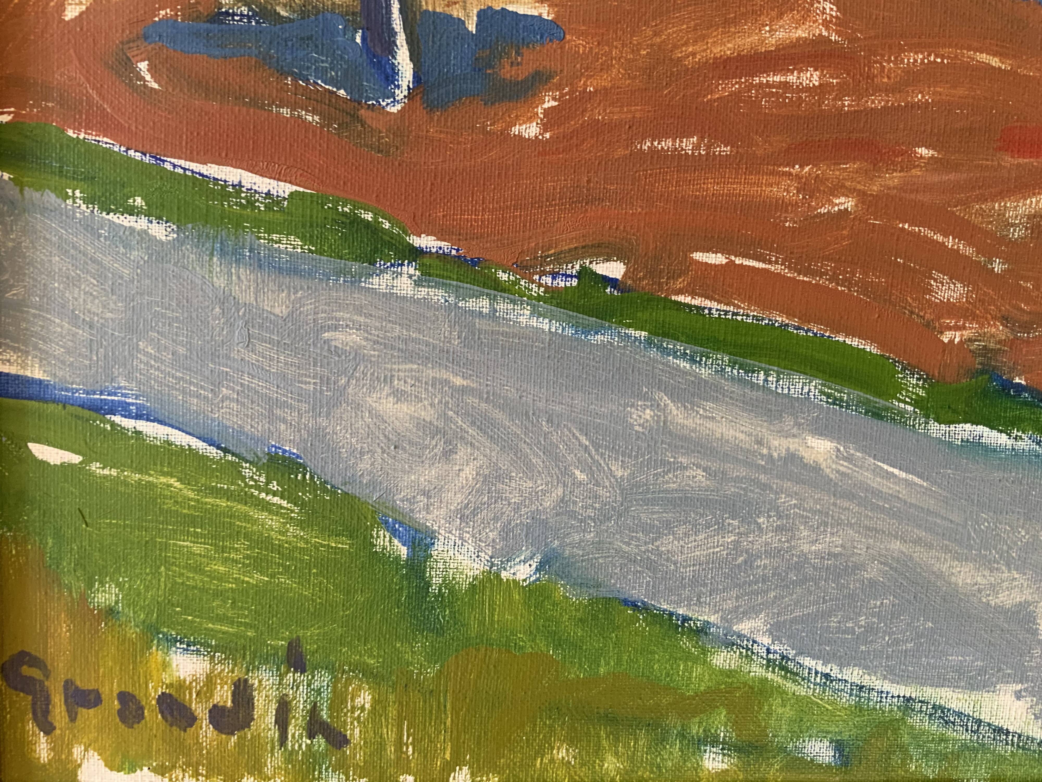 Svan Grandin (1906- 1982) Vintage Painting Landscape, signed