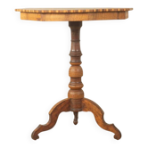 Antique octagonal walnut side table with elaborate inlays, probably Italy, mid-19th century
