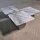 Vintage nesting coffee table trio square white Calacatta Carrara marble Italy
