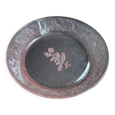 Plat de service creux – cristal rose moulé - suede