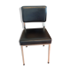 Chair in faux black leather and chrome metal / vintage 60-70s