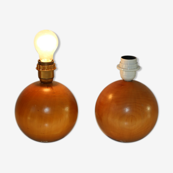 2 pieds de lampe bois imt italie (boule)