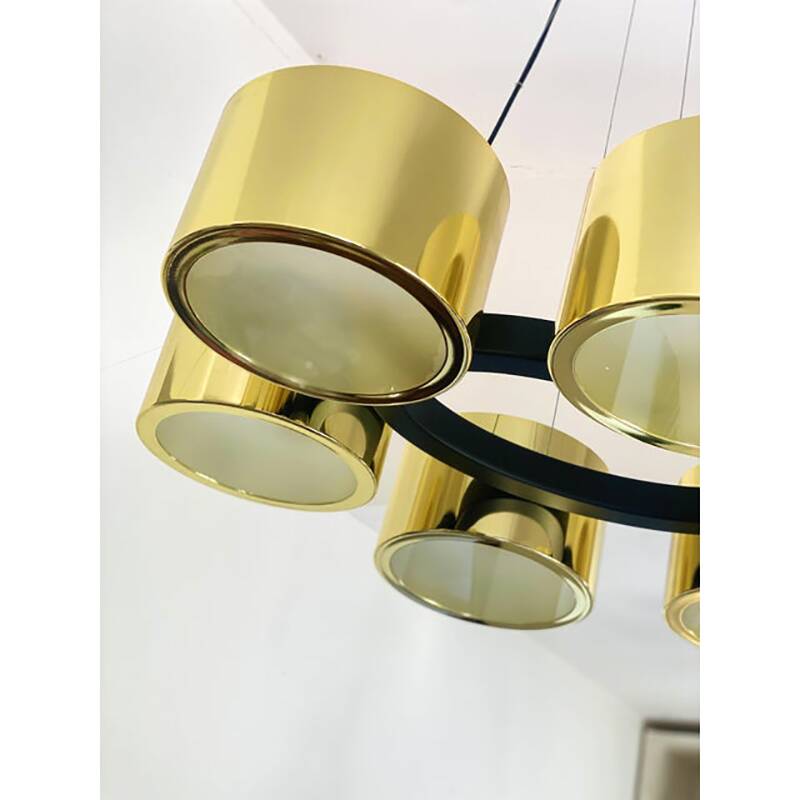 Contemporary Italian Oval Metal Gold Candlestick