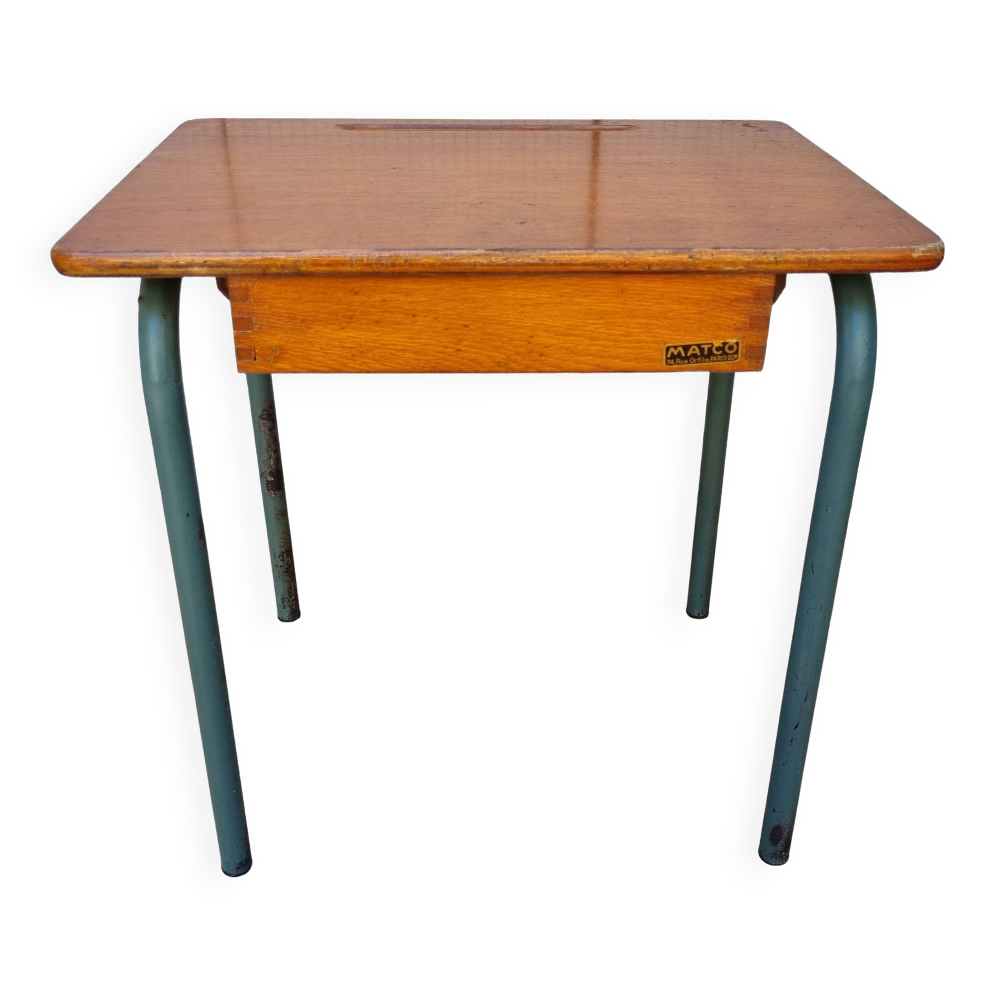 MATCO Antique School Desk – Wood and Metal – 54 x 54 x 40 cm