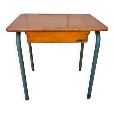 Bureau d’écolier ancien MATCO en bois et métal