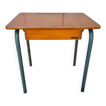 Bureau d’écolier ancien MATCO en bois et métal